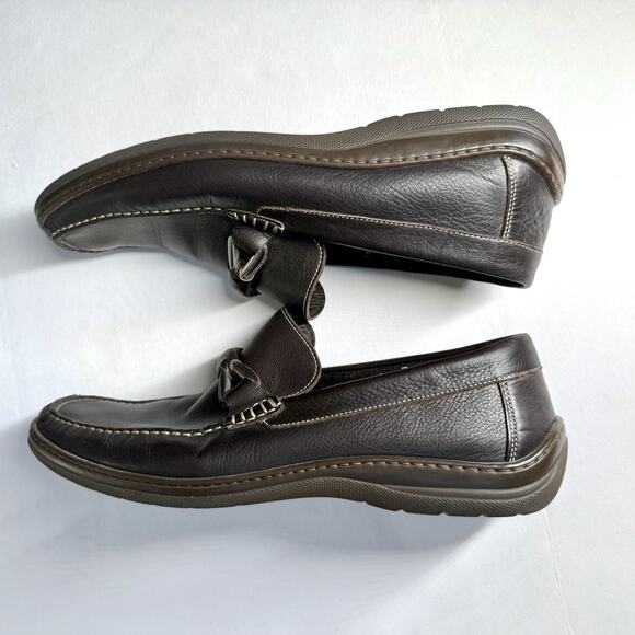 Paul Frederik Mens Penny Loafers Dress Shoes Brown Leather Sz 11 Made in Italy - Picture 7 of 9